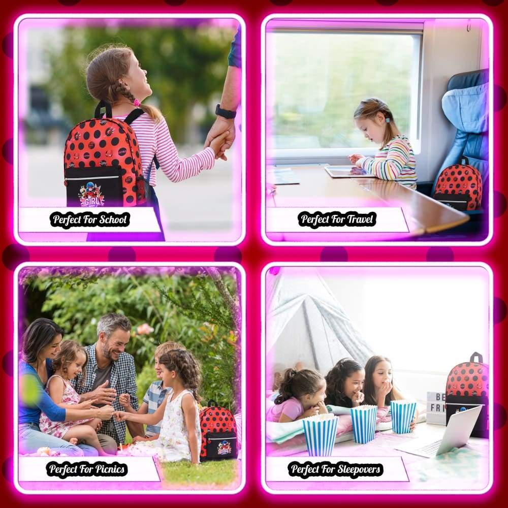 Miraculous Ladybug Kids Backpack Girls Backpacks for School Travel Sports Backpack Miraculous £10.90