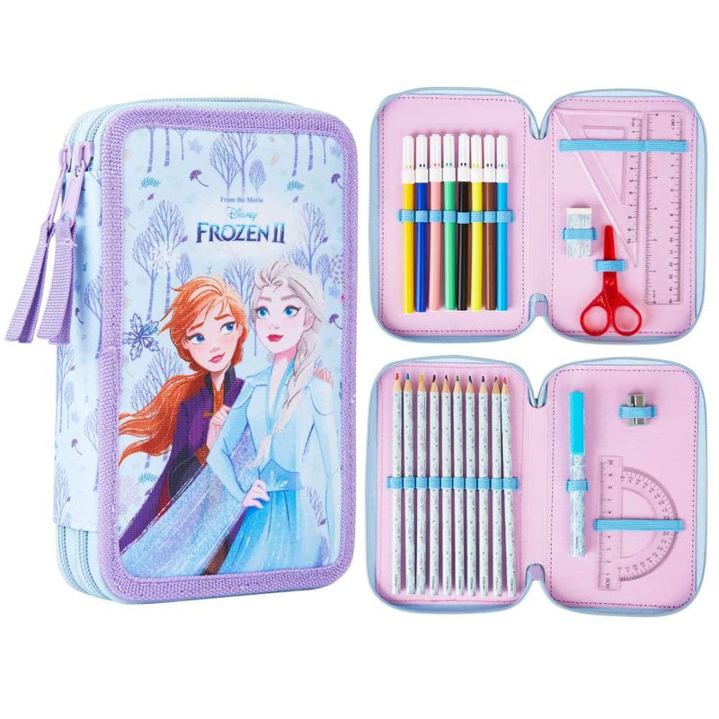 Disney Stitch Pencil Case 2 Compartments Filled Pencil Case