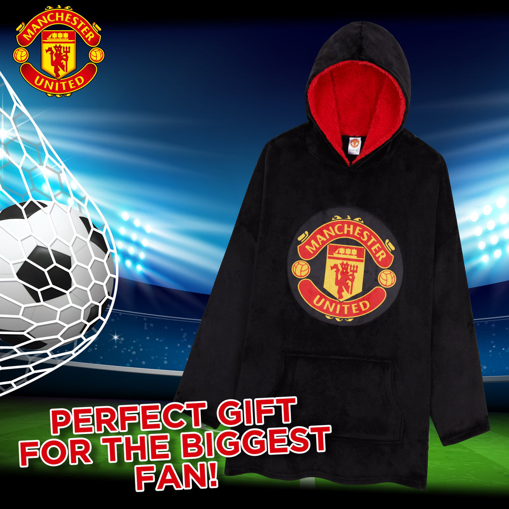 Manchester United F.C. Oversized Hoodie Blanket For Men, Man U Footbal