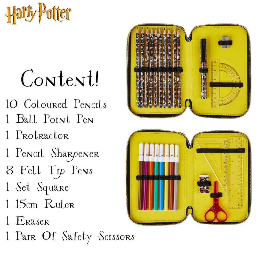 Harry Potter Large Filled Pencil Case with Harry Potter Stationary Supplies Pencil Case Harry Potter £12.49