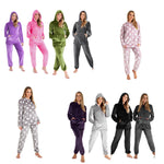 CityComfort Womens Pyjamas, Warm Fleece Hooded Pyjamas for Women Sets
