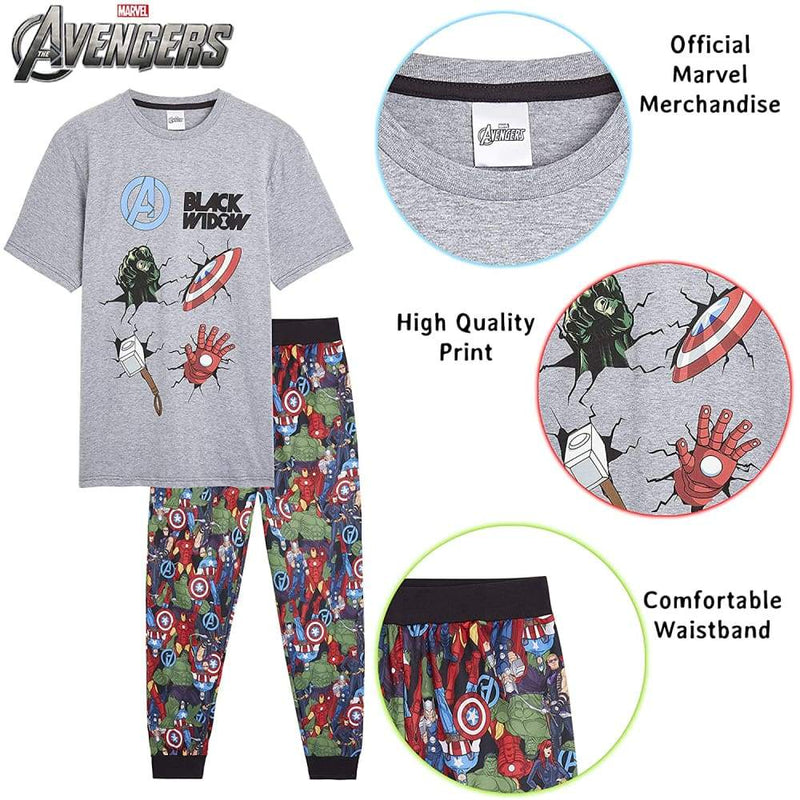 Marvel Mens Pyjama with Short Sleeve top and Long Trousers,super Soft Cotton Pyjama Marvel £18.95