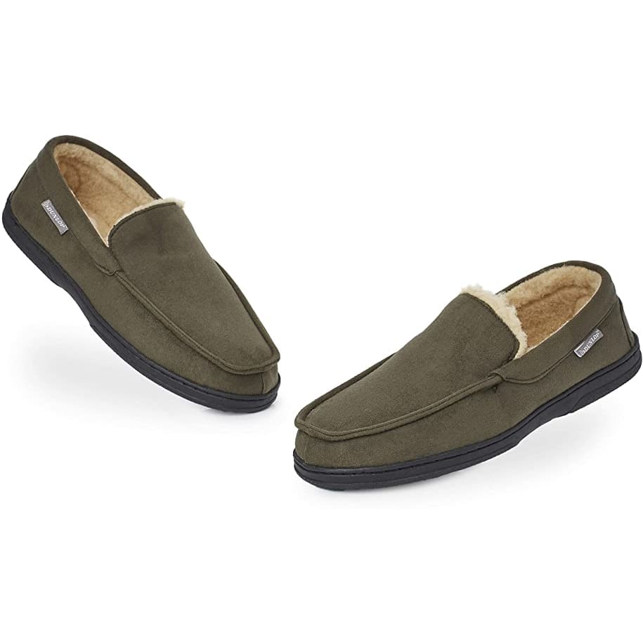 Dunlop Moccasins Loafers Faux Sheepskin Slippers with Rubber Sole for Men Moccasins Dunlop £18.49