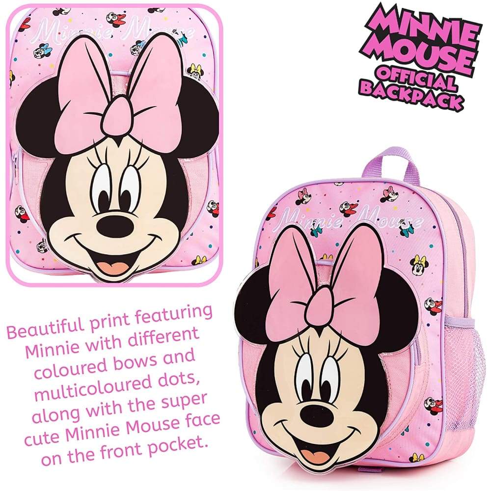Disney Minnie Mouse 3d Pink Backpack for Girls Disney Ideal Cute Gifts for Girls Backpack City Comfort £10.99 Save 20%