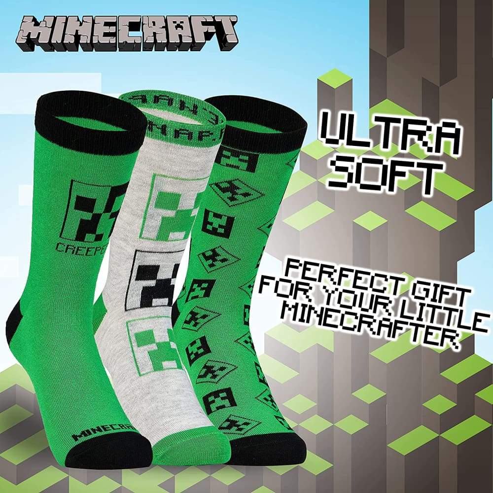 Minecraft Boys Socks Kids Socks Boys Multipack Minecraft Gifts Socks Minecraft £5.99