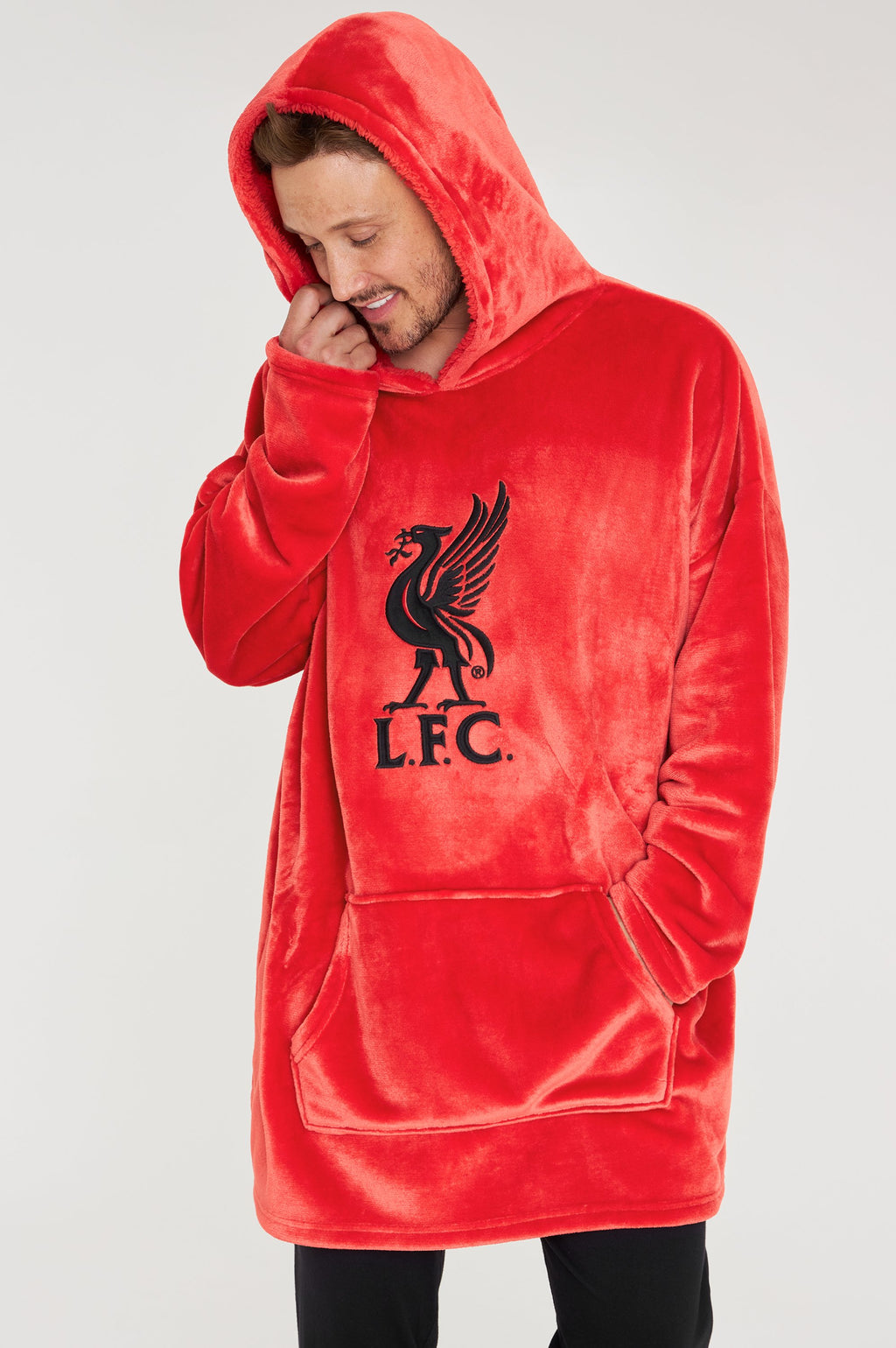 Liverpool F.C. Oversized Red Hoodie Blanket For Men, Official Football