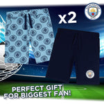 Manchester City F.c. Boys Shorts 2-pack Pe Shorts Football Gifts Kids Clothes Shorts Manchester City F.c. £10.49