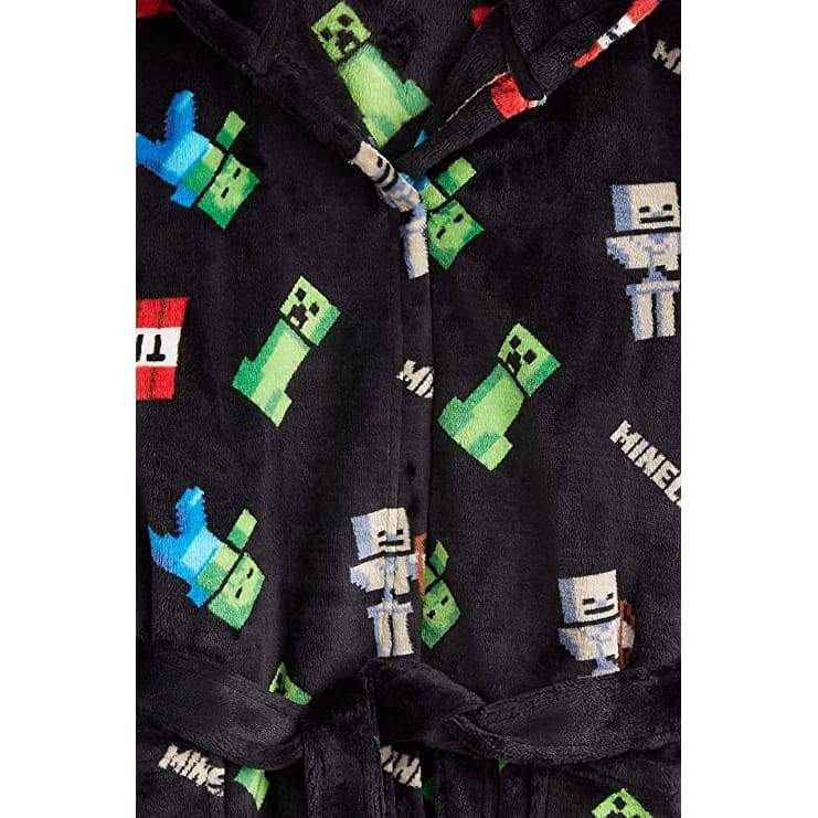 Minecraft Robe Minecraft Hooded Soft Dressing Gown with Creeper Design for Gamers Boys ...