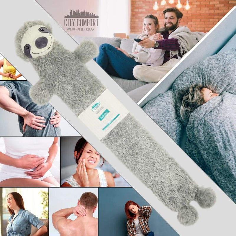 Citycomfort Extra Long Sloth Hot Water Bottle with Cover Hot Water Bottles Citycomfort £17.49