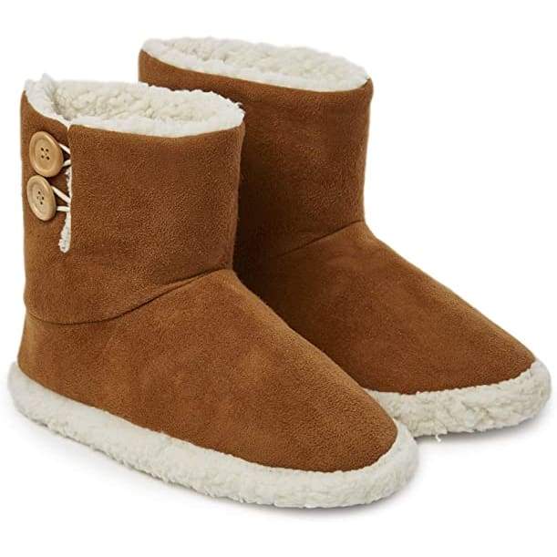 Dunlop Faux Sheepskin Warm Memory Foam Indoor Outdoor Bootie Slippers for Ladies Bootie Slippers Dunlop £14.45