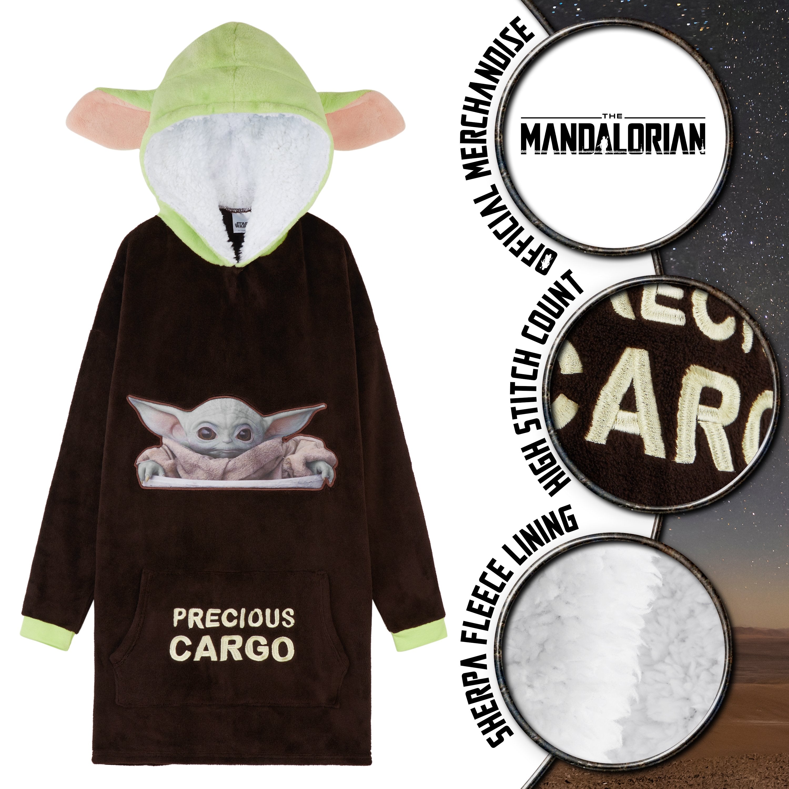 Fleece Star Wars Hooded Blanket The Mandalorian Boys Oversized