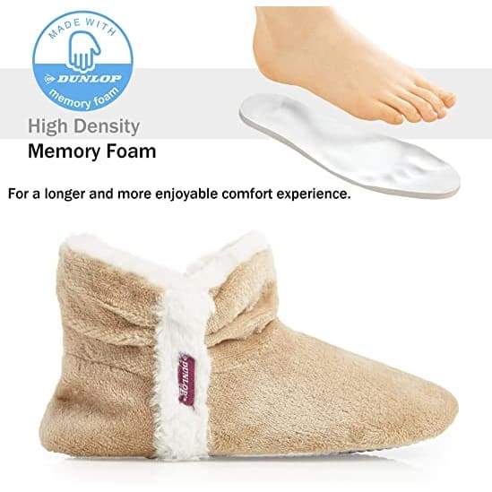 Dunlop Bootie Ankle Slippers Memory Foam Indoor Outdoor Shoes for Women Slippers Dunlop £12.95