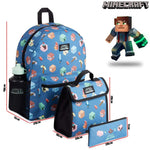 Minecraft 4 Piece Set School Bags Includes Water Bottle for Boys and Teenagers School Bag Minecraft £23.49