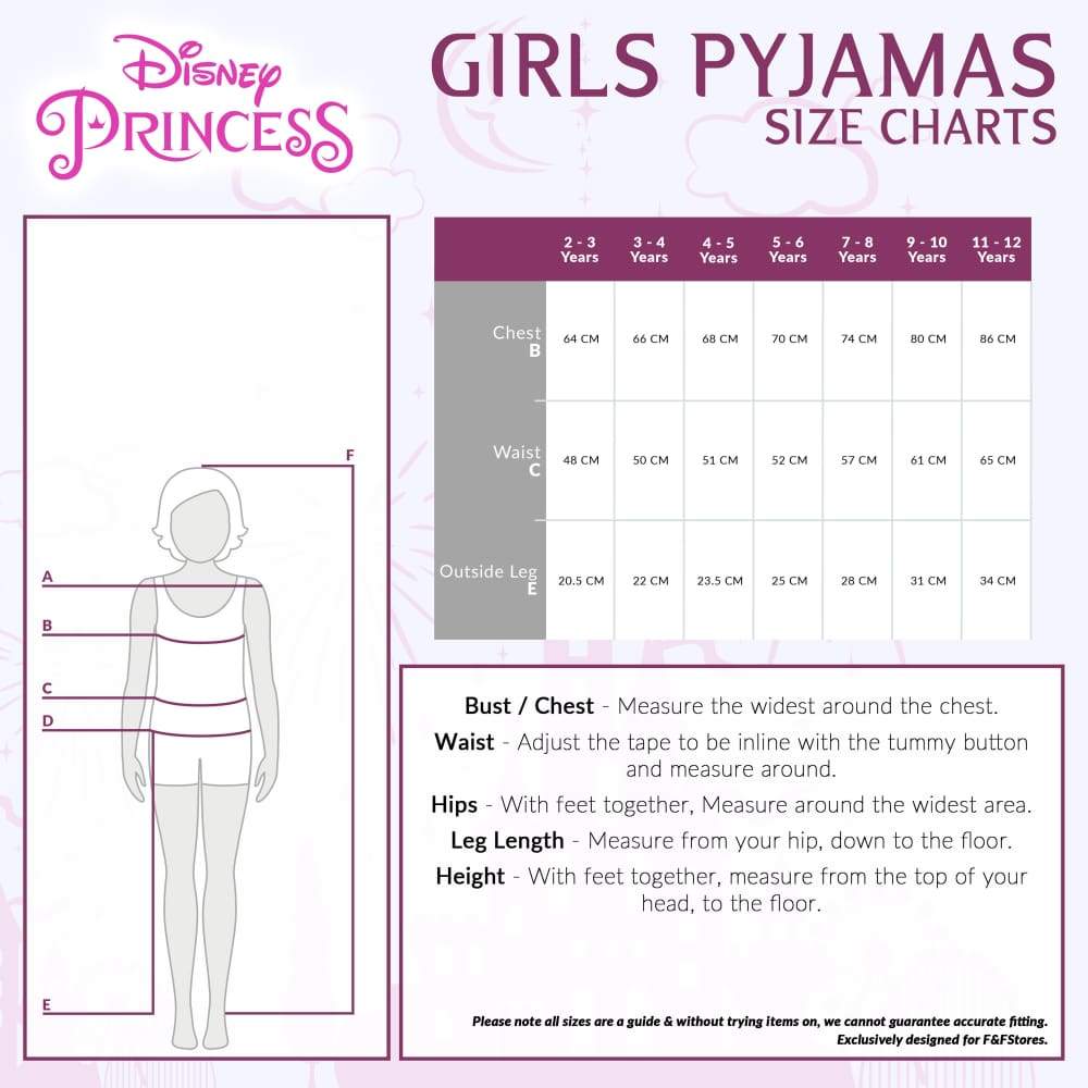 Disney Girls Pyjamas Girls Short Pjs Set Disney Princess Merchandise Pyjama Disney Princess £4.99