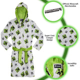 Minecraft Hooded Soft Dressing Gown with Creeper Design for Gamers Boys Girls Dressing Gown Minecraft £21.74
