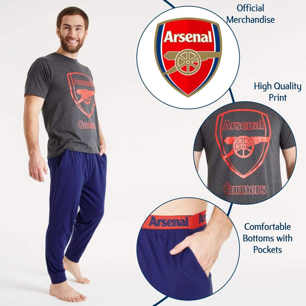 Arsenal Mens Pyjamas Set Cotton Long Pjs Official Football Gifts Pyjama Arsenal F.c. £18.49
