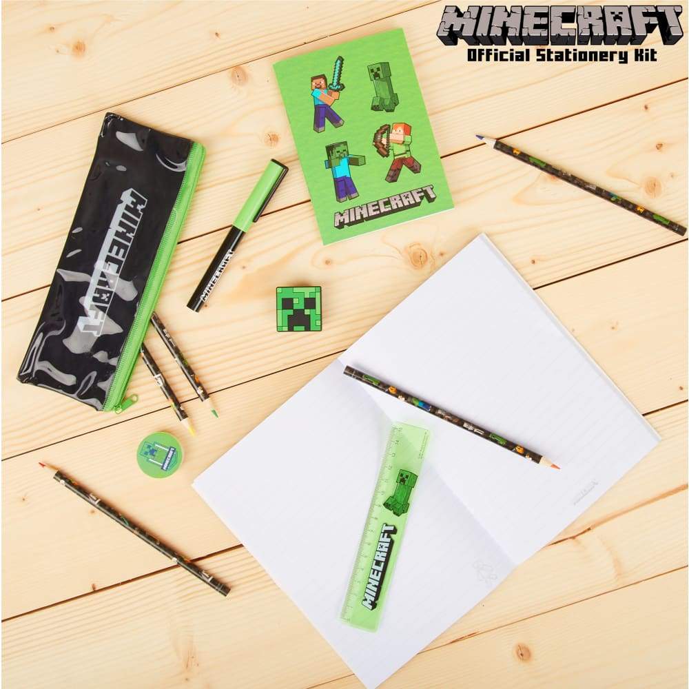 Minecraft Stationery Set back to School Supplies Notebook & Pencil Case Set Stationery Set Minecraft £19.99