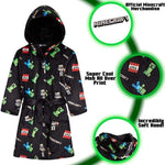 Minecraft Hooded Soft Dressing Gown with Creeper Design for Gamers Boys Girls Dressing Gown Minecraft £20.49