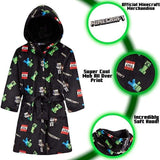 Minecraft Hooded Soft Dressing Gown with Creeper Design for Gamers Boys Girls Dressing Gown Minecraft £20.49