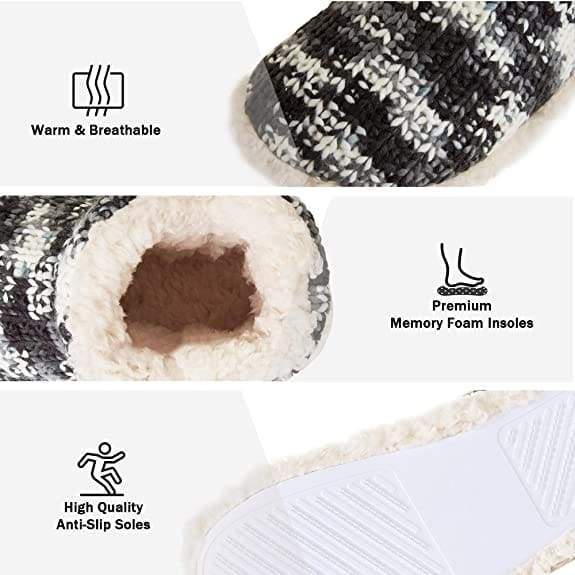 Citycomfort Warm Cosy Super Soft Indoor Outdoor Knitted Slipper Boots for Women Bootie Slippers Citycomfort £14.49