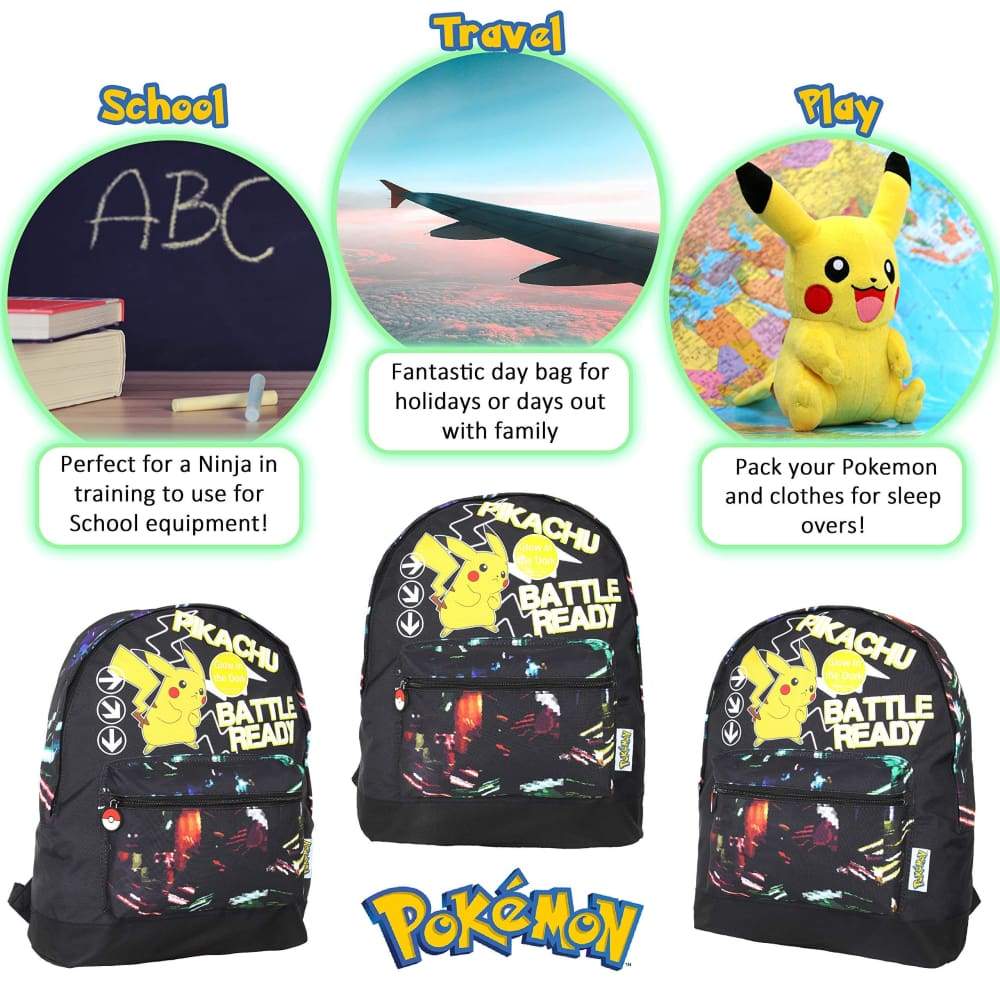 Pokémon Pikachu Glow in the Dark Large Backpack for Children Backpack Pokemon £15.49