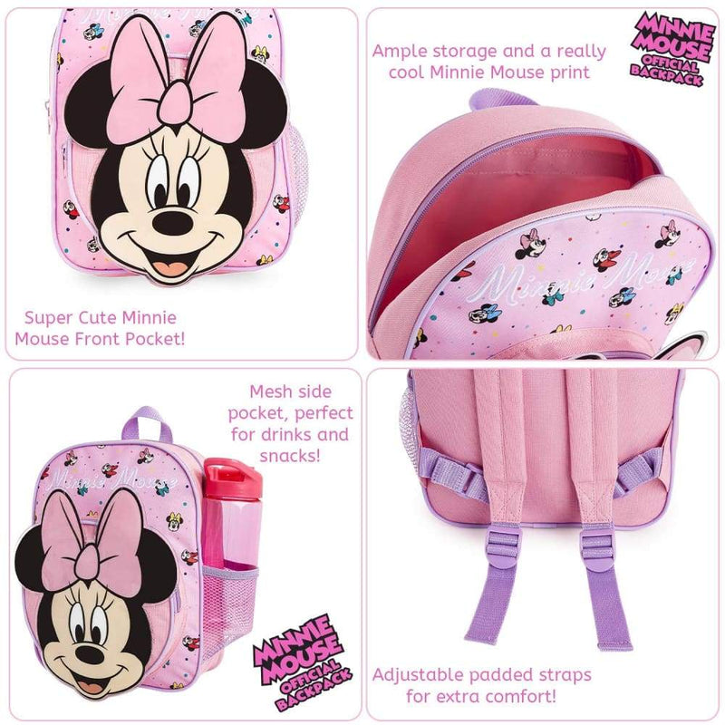 Disney Minnie Mouse 3d Pink Backpack for Girls Disney Ideal Cute Gifts for Girls Backpack City Comfort £10.99 Save 20%