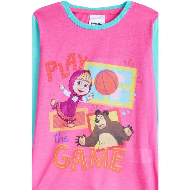 Masha and the Bear Girls Pyjamas 2 Piece Long Sleeve Pjs for Girls Toddlers Pyjama Masha and the Bear £10.49