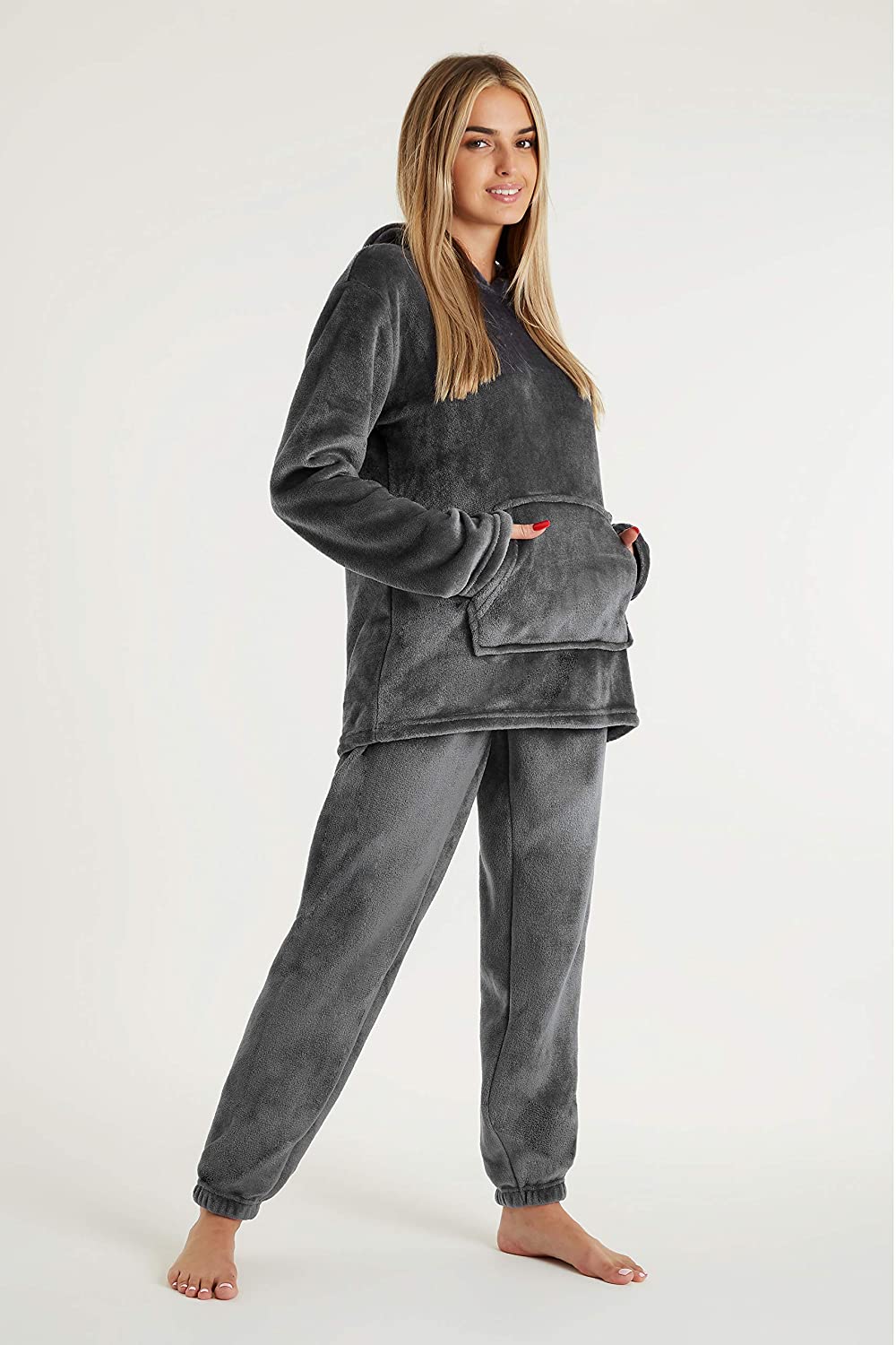CityComfort Womens Pyjamas, Warm Fleece Hooded Pyjamas for Women Sets