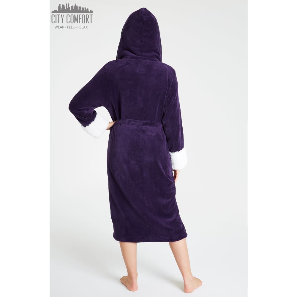 Citycomfort Fluffy Dressing Gown Super Soft Fleece with Hood for Women Dressing Gown Citycomfort £20.99