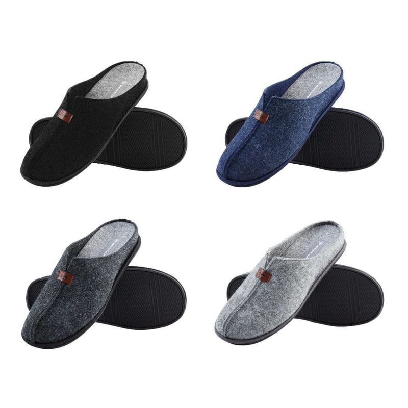 Dunlop Men’s Slippers Comfy House Slippers with Warm Felt Lining and Rubber Sole Slippers Dunlop £17.49