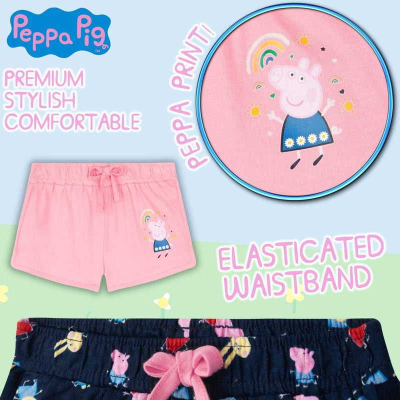 Peppa Pig Girls Shorts Summer Shorts for Girls 2 Pack Shorts Peppa Pig £6.99