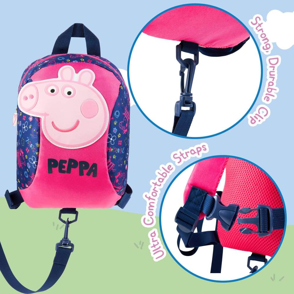 Peppa Pig Backpack with Reins - Safety Reins for Toddlers Girls Backpack Peppa Pig £8.99