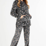 CityComfort Womens Pyjamas, Warm Fleece Hooded Pyjamas for Women Sets