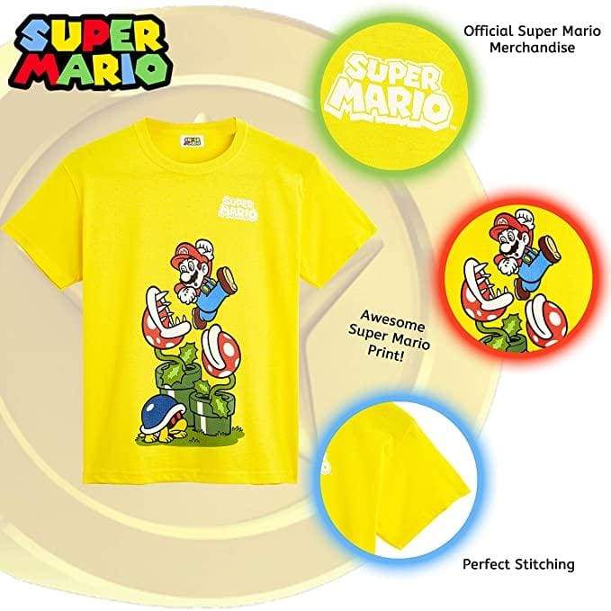Super Mario T Shirt Fun Graphic 100% Cotton Short Sleeve Boys Girls Teenagers T-shirt Super Mario £9.99