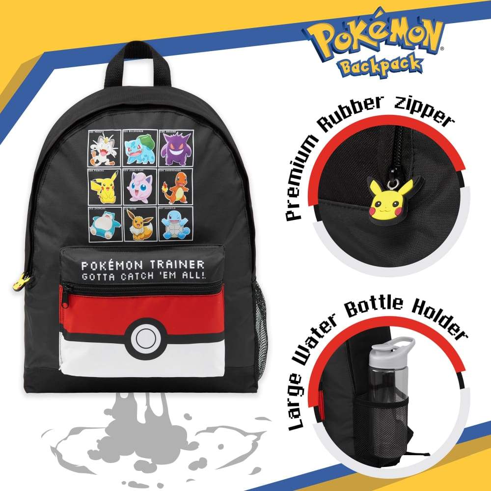 Pokemon Large Backpack for Boys and Girls Trainer Rucksack Kids Pikachu Cards Travel Bag Backpack Pokemon £10.99