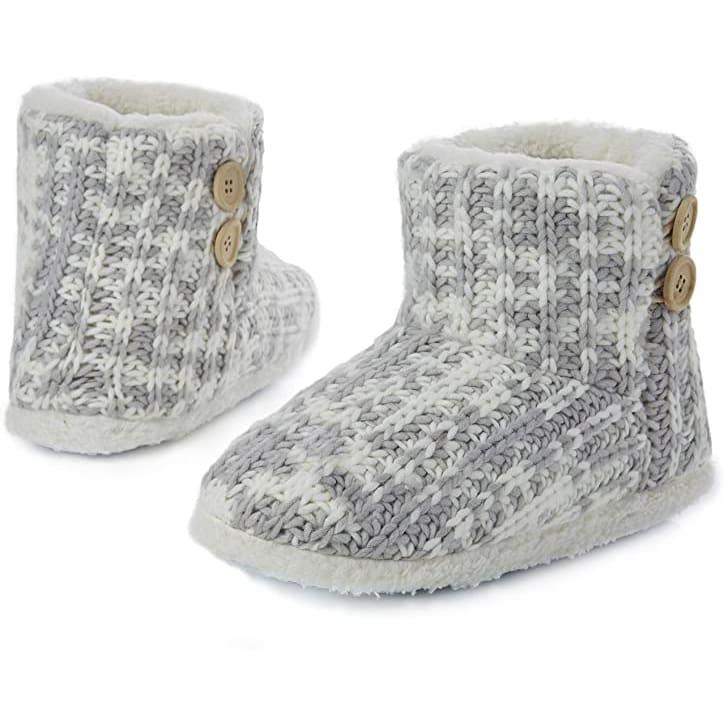Citycomfort Warm Cosy Super Soft Indoor Outdoor Knitted Slipper Boots for Women Bootie Slippers Citycomfort £14.49