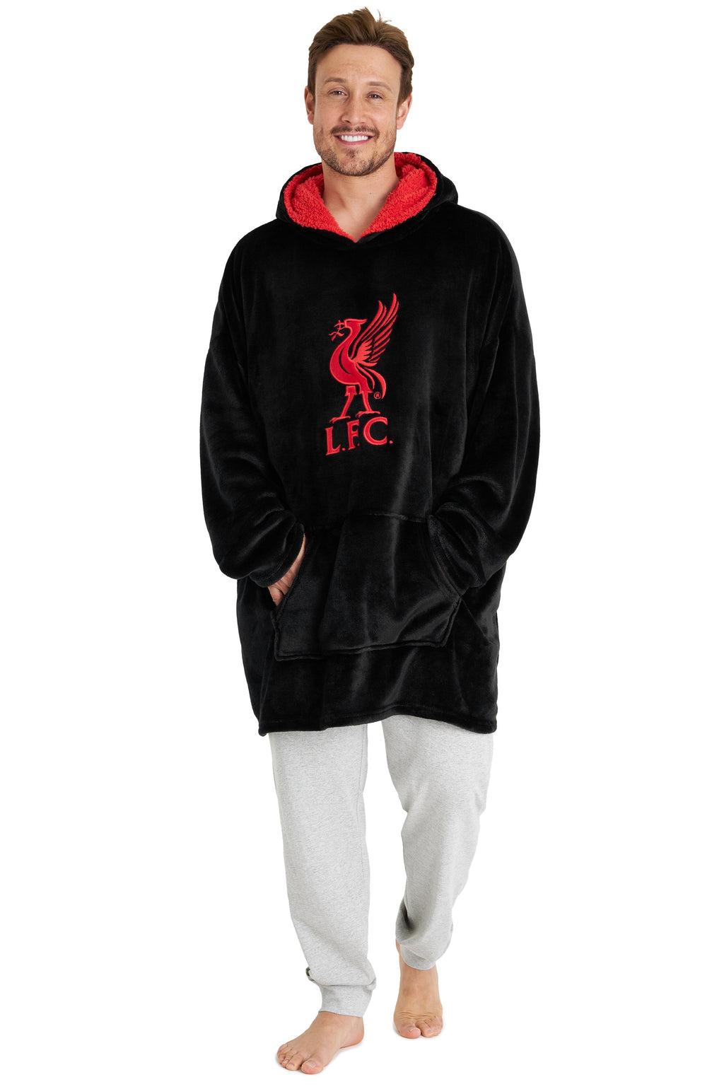 Liverpool Oversized Black Hooded Poncho for Adults for sale