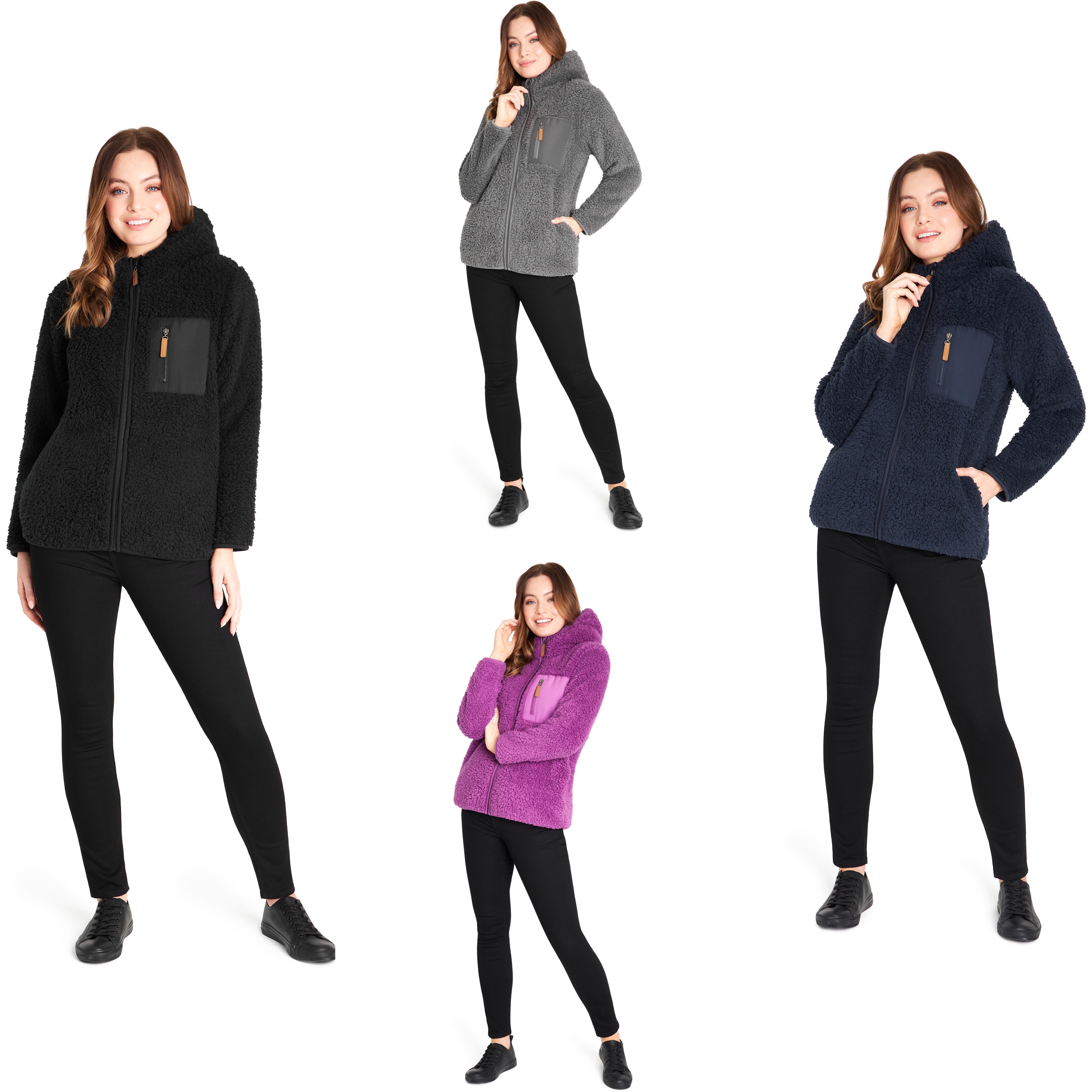 CityComfort Hoodies for Women and Teens, Fluffy Teddy Fleece Hoodie - Get Trend