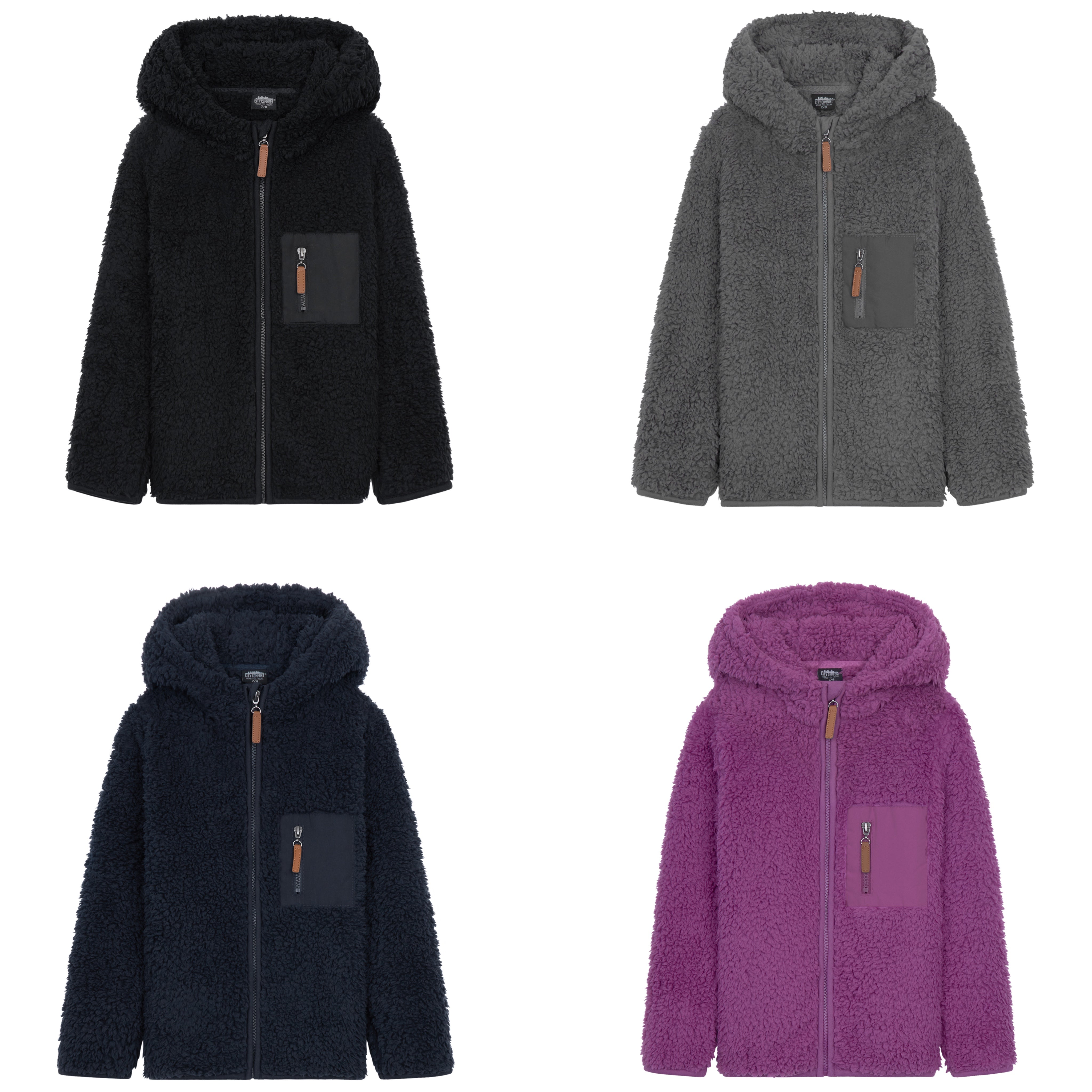 CityComfort Fleece Jacket for Kids, Zip Up Fuzzy Teddy Hoodie - Get Trend
