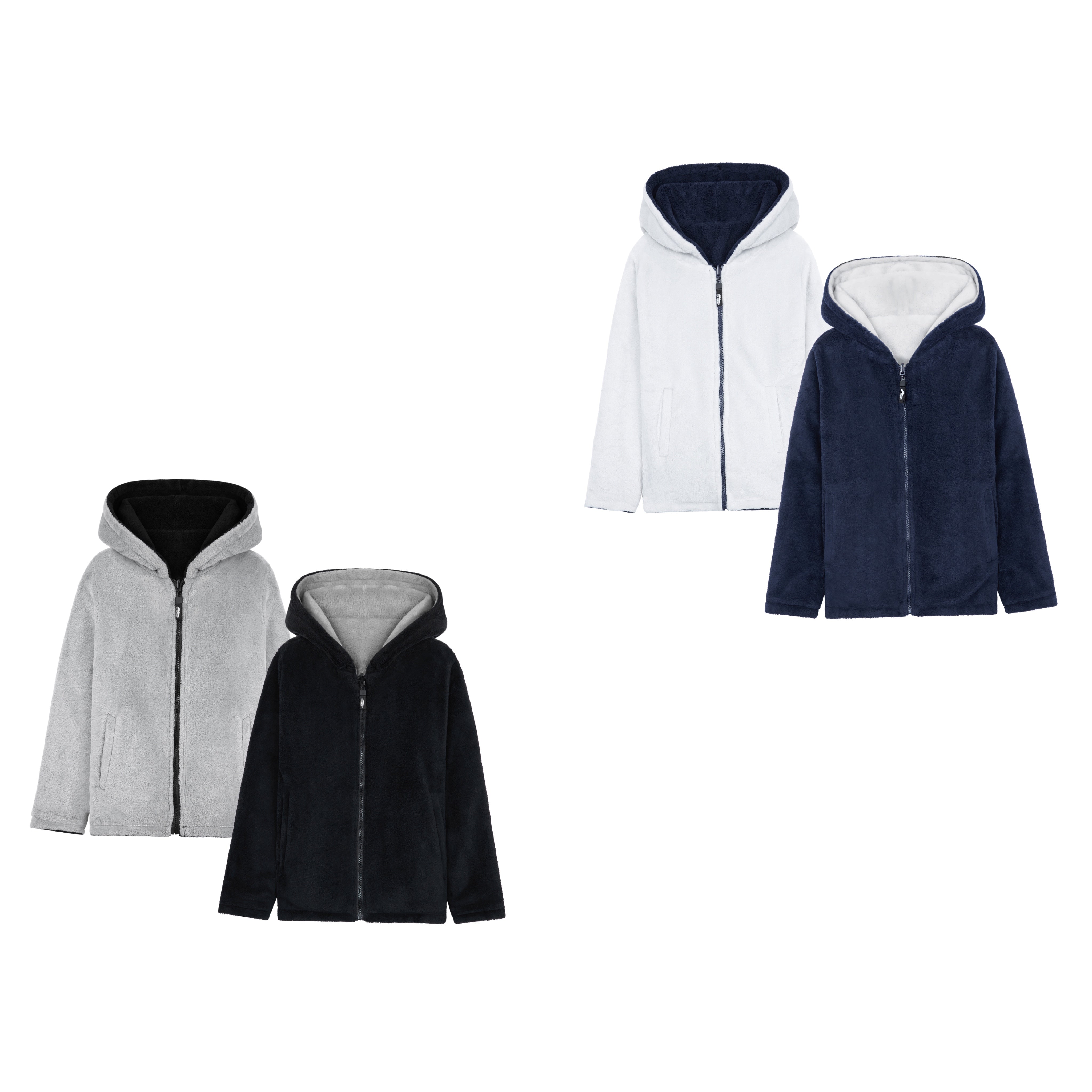 CityComfort Hoodies for Women, Fluffy Reversible Fleece Hoodie, Fleece Jacket Women - Get Trend