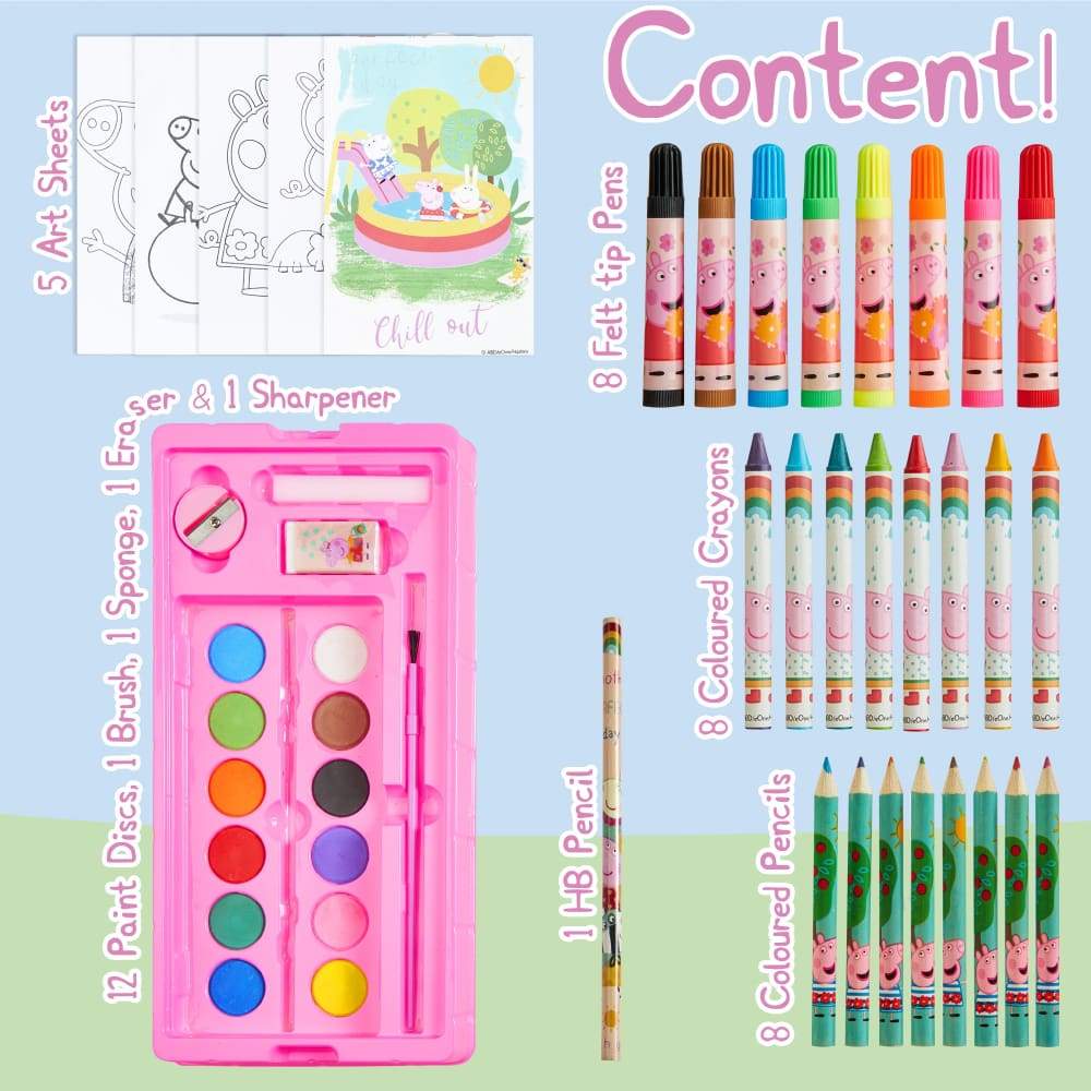 Peppa Pig Art Set Arts and Crafts for Kids Colouring Sets for Children Art Case Peppa Pig £9.99
