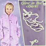CityComfort Glow in The Dark Onesie Kids Onesies for Girls Rainbow Unicorn Pyjamas - Get Trend