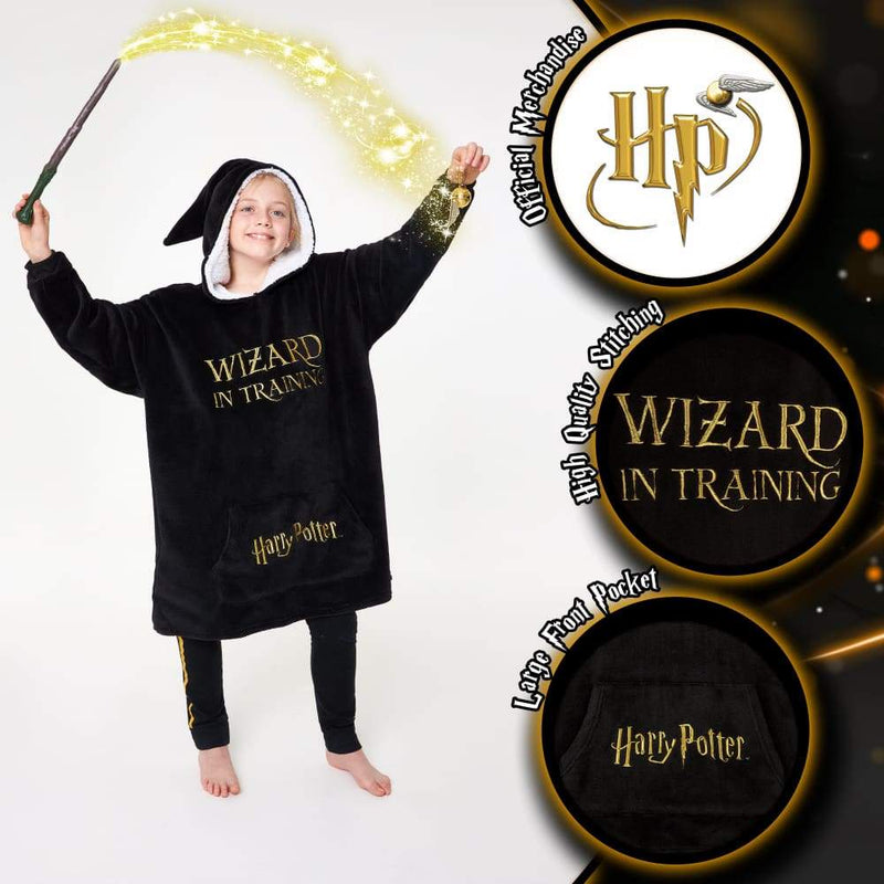 Harry Potter Black Hoodie for Girls Fleece Oversized Hoodie Blanket Hoodie Harry Potter £16.49
