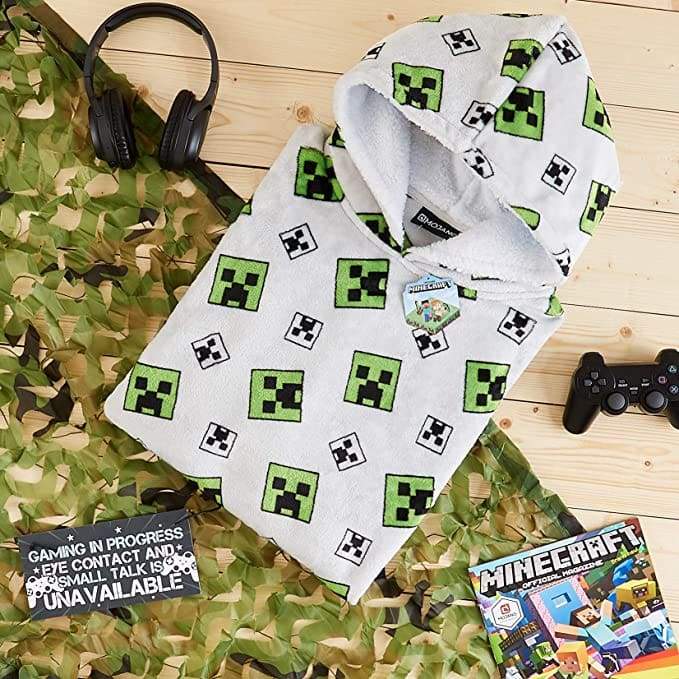 Minecraft Oversized Blanket Hoodie Fleece Dressing Gown for Boys Girls Hoodie Minecraft £23.49