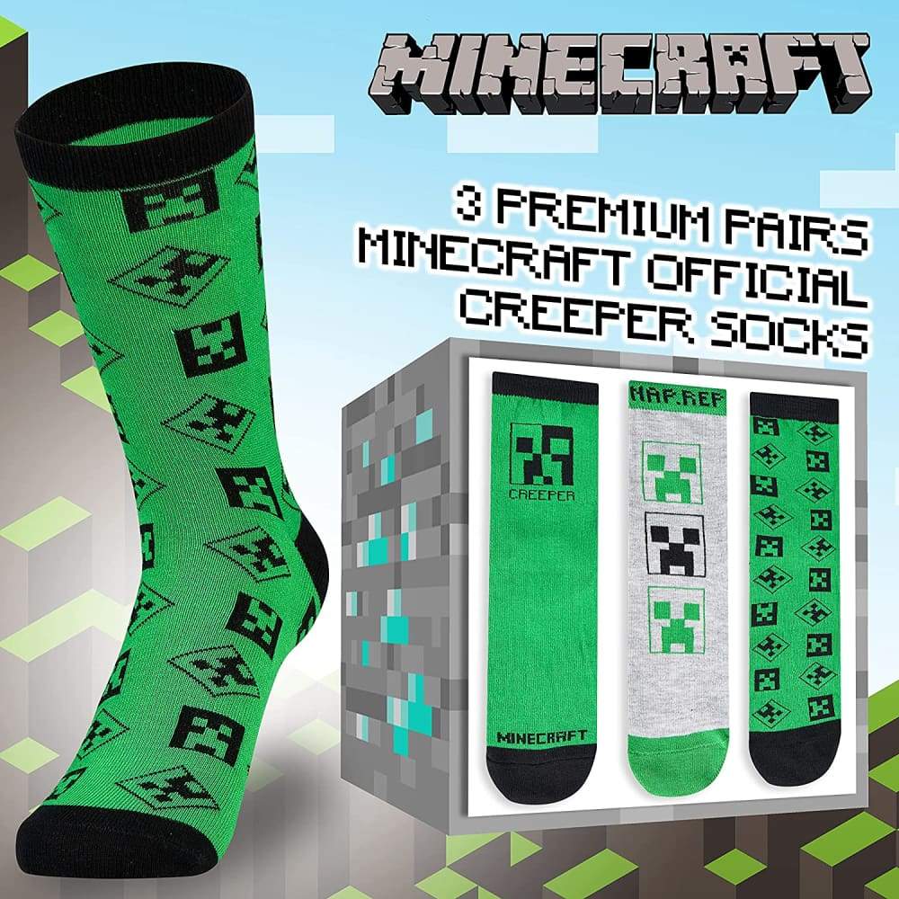 Minecraft Boys Socks Kids Socks Boys Multipack Minecraft Gifts Socks Minecraft £5.99