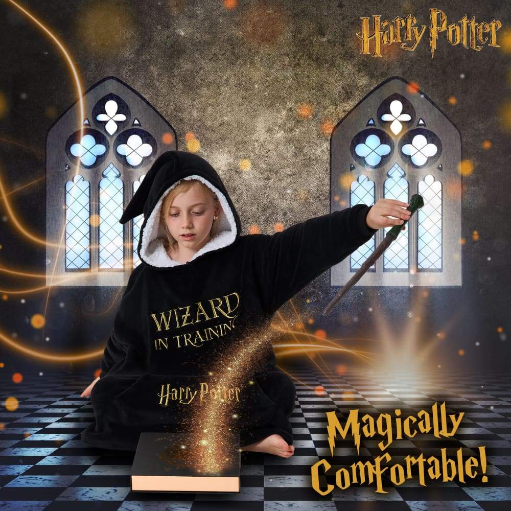 Harry Potter Black Hoodie for Girls Fleece Oversized Hoodie Blanket Hoodie Harry Potter £16.49