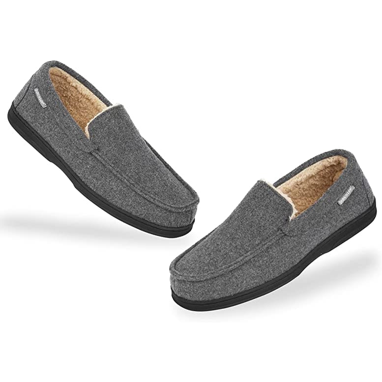 Dunlop Moccasins Loafers Faux Sheepskin Slippers with Rubber Sole for Men Moccasins Dunlop £18.49