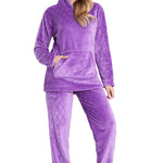 CityComfort Womens Pyjamas, Warm Fleece Hooded Pyjamas for Women Sets