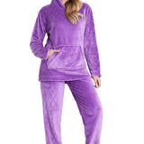 CityComfort Womens Pyjamas, Warm Fleece Hooded Pyjamas for Women Sets