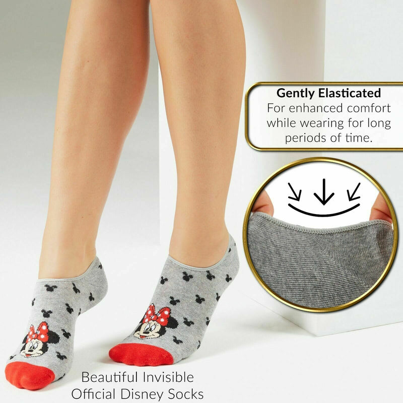 Disney Invisible 5 Pairs Socks, Minnie & Mickey No Show, Disney Gifts - Get Trend